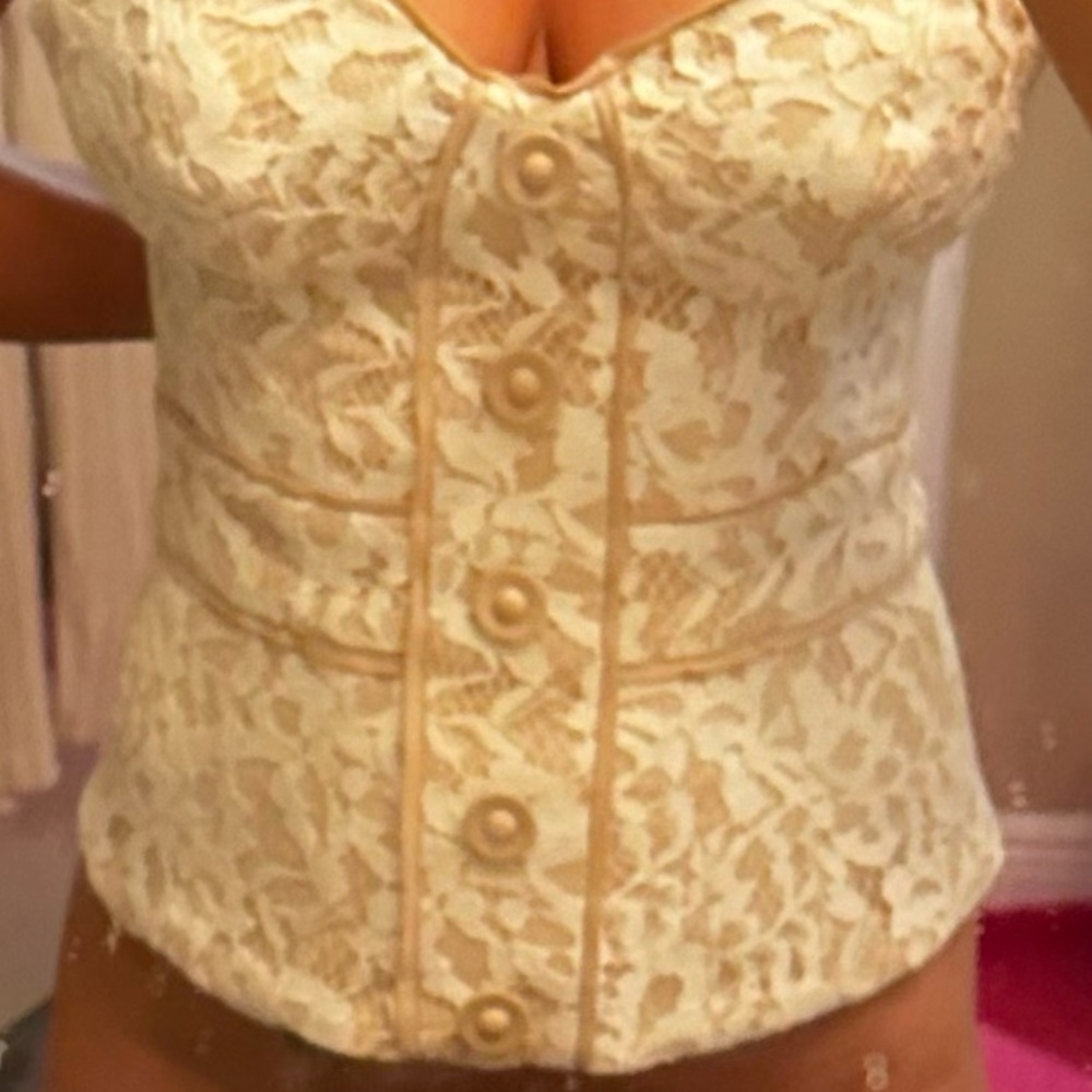Bebe Cream Corset Top